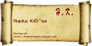 Hupka Kósa névjegykártya